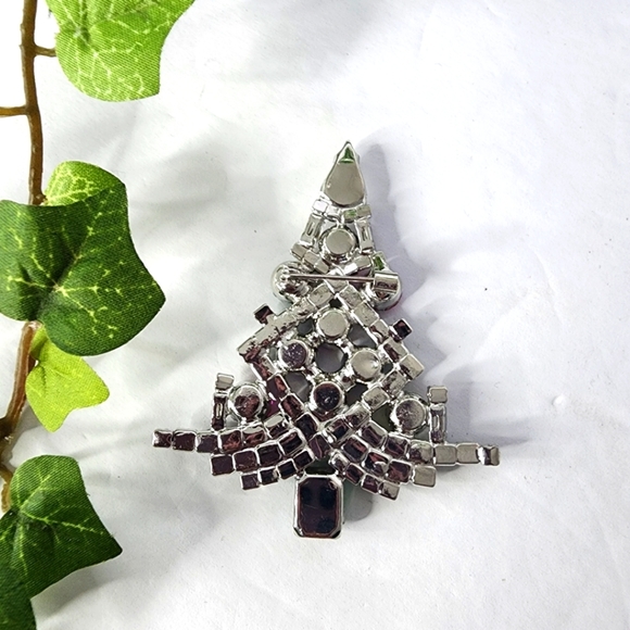 Statement Christmas Tree Multi Color Crystal Pin Brooch - Picture 4 of 5